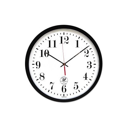 Chicago Lighthouse Chicago Lighthouse Atomic Slimline Contemporary Clock, 16-1/2", Black 67403302